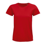 T-shirt eco para mulher em algodão orgânico 175 g/m2 SOL'S Pioneer cor vermelho quinta vista