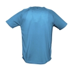 T-shirts transpiráveis com logo em poliester 140 g/m2 SOL'S Sporty cor ciano vista traseira