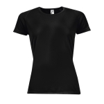 T-shirts desportivas transpiráveis em poliester 140 g/m2 SOL'S Sporty cor preto