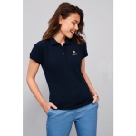 Polos com logo slim fit para mulher em algodão 170 g/m2 SOL'S Passion cor preto