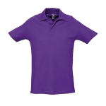 Polos personalizados de algodão ringspun 210 g/m2 SOL'S Spring cor roxo segunda vista