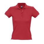 Polo de qualidade para mulher, algodão ringspun 210 g/m2 SOL'S People cor vermelho quinta vista