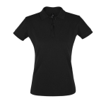 Polos personalizados em algodão ringspun 180 g/m2 SOL'S Perfect Women cor preto