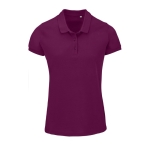 Polo personalizado de mulher em algodão orgânico 170 g/m2 Planet cor bordeaux segunda vista