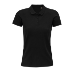 Polo personalizado de mulher em algodão orgânico 170 g/m2 Planet cor preto