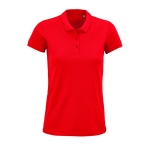 Polo personalizado de mulher em algodão orgânico 170 g/m2 Planet cor vermelho quinta vista