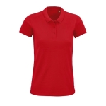 Polo personalizado de mulher em algodão orgânico 170 g/m2 Planet cor vermelho quinta vista