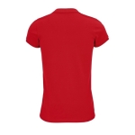 Polo personalizado de mulher em algodão orgânico 170 g/m2 Planet cor vermelho vista traseira