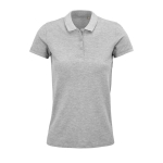 Polo personalizado de mulher em algodão orgânico 170 g/m2 Planet cor cinzento