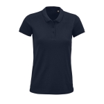 Polo personalizado de mulher em algodão orgânico 170 g/m2 Planet cor azul-marinho