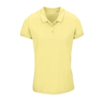 Polo personalizado de mulher em algodão orgânico 170 g/m2 Planet cor amarelo-claro