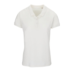 Polo personalizado de mulher em algodão orgânico 170 g/m2 Planet cor branco-sujo