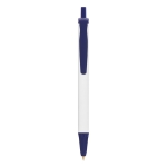 Caneta branca com detalhe colorido tinta azul BIC® Clic Stic Mini cor azul-marinho