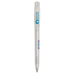 Canetas promocionais giratórias tinta azul BIC® Super Clip Clear cor branco