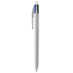 Caneta com logo barata de tinta quadricolor BIC® 4 Colours cor branco