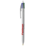 Caneta com logo barata de tinta quadricolor BIC® 4 Colours cor branco