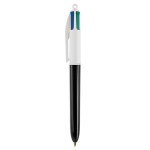 Caneta com logo barata de tinta quadricolor BIC® 4 Colours cor branco/preto