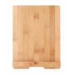 Suporte de bambu com logotipo gravado para tablet ou telemóvel Bamboo cor madeira sexta vista