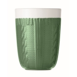 Canecas publicitárias com design estilo lã tricotada de 310ml Knitty cor verde quarta vista