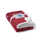 Manta polar personalizável com forro sherpa 225 g/m2 Sankt Moritz cor bordeaux imagem com logo