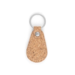 Porta-chaves gravado de cortiça, oval, para publicidade Cork Oval cor natural primeira vista