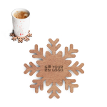 Set 4 bases para copos de madeira em forma de flocos de neve Snowflake vista principal