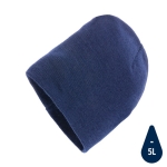 Gorros de inverno ecológicos com patch com logo e design Clássico Eco cor azul-marinho