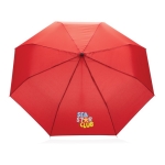 Guarda-chuva dobrável de plástico reciclado cores vivas ø95 Aware RPET cor vermelho vista com logo