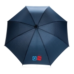 Guarda-chuva automático grande com materiais reciclados ø103 Aware RPET cor azul-marinho vista com logo