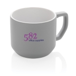 Caneca promocional de cerâmica de design moderno de 350ml Modern cor cinzento vista com logo