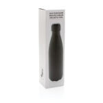 Garrafa de aço grande com função térmica 750ml Lifestyle Premium cor preto segunda vista com caixa