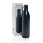 Garrafa de aço grande com função térmica 750ml Lifestyle Premium cor azul-escuro vista com caixa