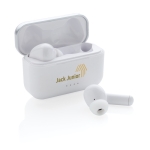 Auriculares com caixa de dois tons de qualidade premium Pro Elite cor branco vista com logo