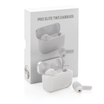 Auriculares com caixa de dois tons de qualidade premium Pro Elite cor branco vista com caixa