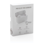 Auriculares com caixa de dois tons de qualidade premium Pro Elite cor branco segunda vista com caixa