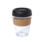 Copo de vidro de borossilicato de 350ml Takeaway Natural Cork cor castanho primeira vista