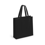 Saco de non-woven laminado de acabamento mate 110 g/m2 Holdall cor preto primeira vista