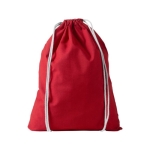 Mochila personalizada de cordão e de algodão 100 g/m² Duo Cotton cor vermelho segunda vista frontal