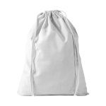 Mochila personalizada de cordão e de algodão 100 g/m² Duo Cotton cor branco vista frontal