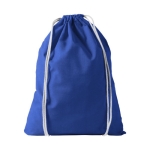 Mochila personalizada de cordão e de algodão 100 g/m² Duo Cotton cor azul real vista frontal