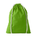 Mochila personalizada de cordão e de algodão 100 g/m² Duo Cotton cor verde-lima segunda vista frontal