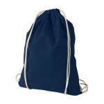 Mochila personalizada de cordão e de algodão 100 g/m² Duo Cotton cor azul-escuro