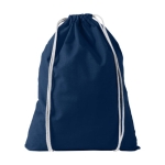 Mochila personalizada de cordão e de algodão 100 g/m² Duo Cotton cor azul-escuro segunda vista frontal