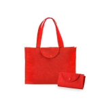 Saco non-woven dobrável barato, resistência 9 kg e 90 g/m2 Flap cor vermelho primeira vista