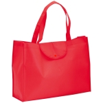 Saco non-woven dobrável barato, resistência 9 kg e 90 g/m2 Flap cor vermelho