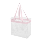 Sacos tote transparentes com controlo de segurança Transparent cor cor-de-rosa claro