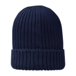 Gorro de algodão orgânico com borda dobrada Elevate Ives cor azul-marinho segunda vista traseira