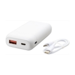 Powerbank corporativo compacto com carga rápida 10.000 mAh Heroe Pro cor branco segunda vista