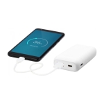 Powerbank corporativo compacto com carga rápida 10.000 mAh Heroe Pro cor branco terceira vista