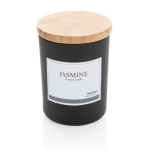 Vela perfumada de aroma subtil com tampa de bambu e logótipo Jasmine cor preto segunda vista